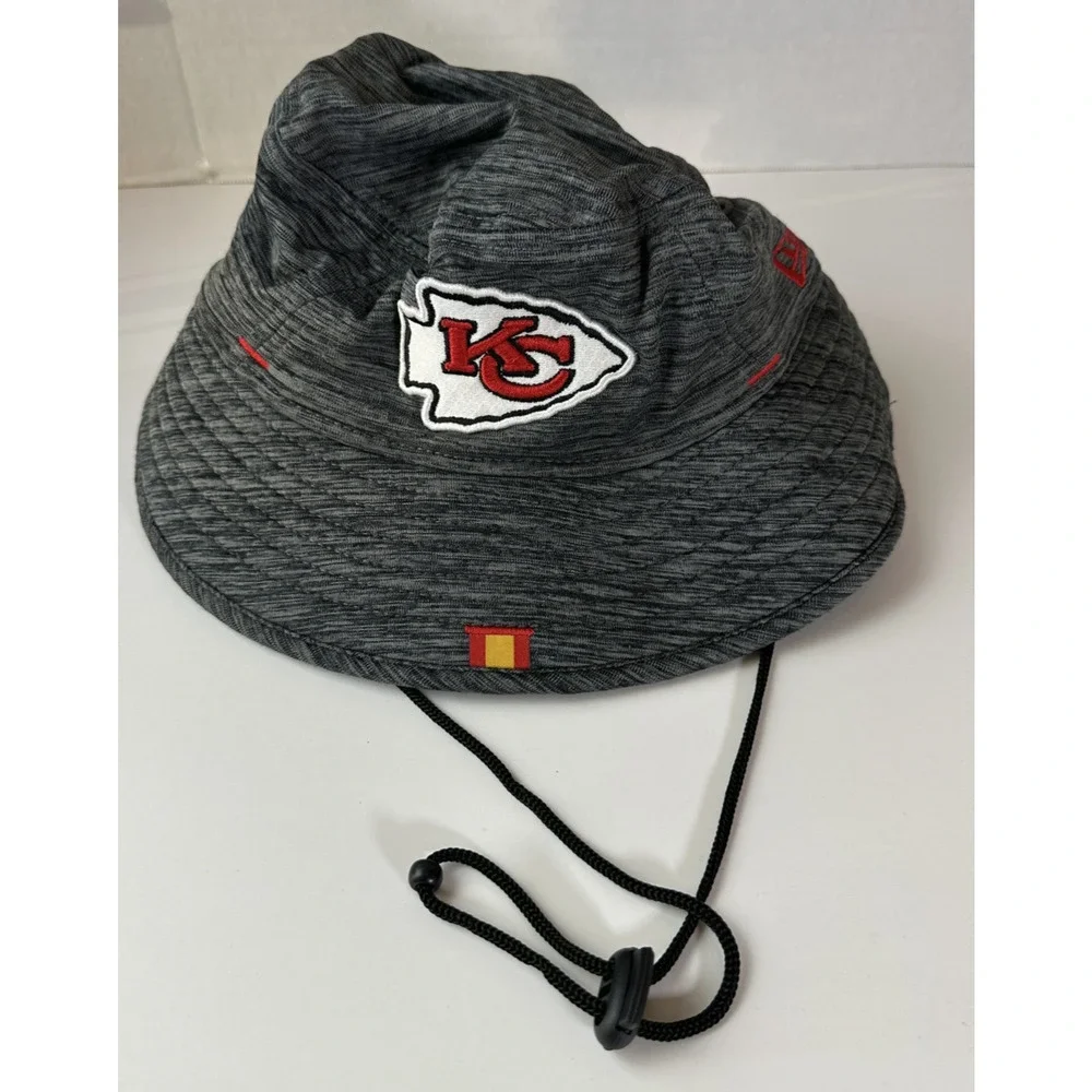 Kansas City Chiefs New Era NFL Bucket Hat Gray Knit Cap KC One Size Fits Most - Picture 8 of 8